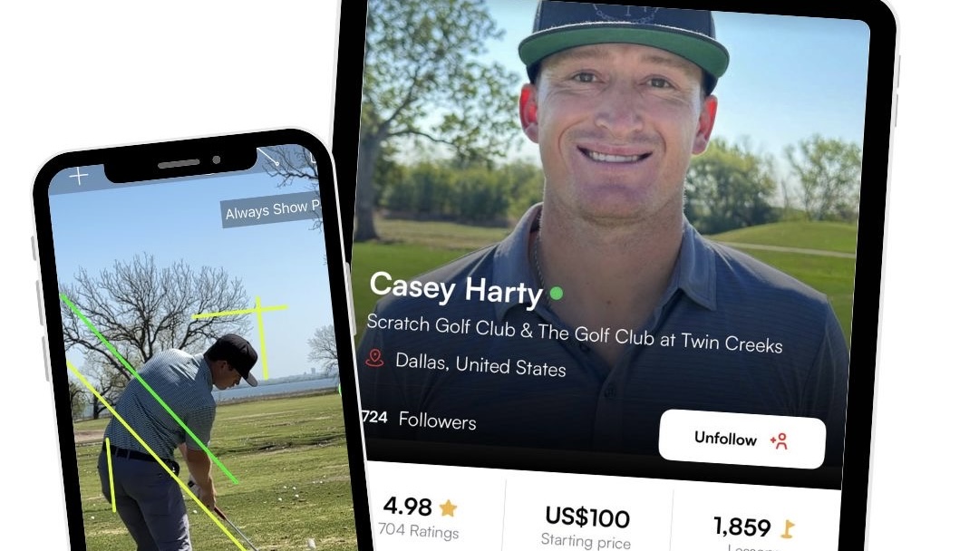 Online golf lessons with Casey Harty delivered through the Skillest platform.